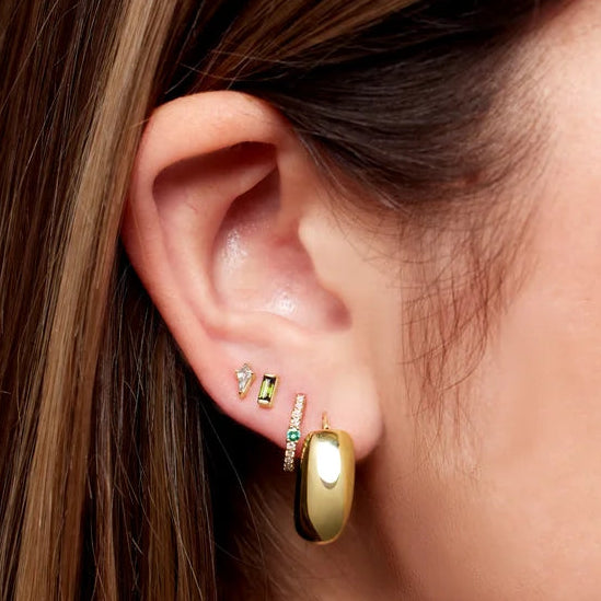 Channel-Set Baguette Peridot Studs