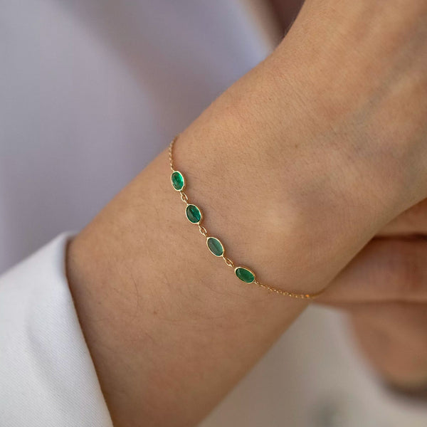 Multi Emeralds Maya Bracelet