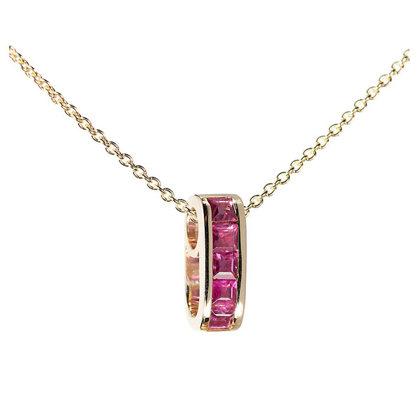 Mini Baguette Ruby Legend Link Necklace