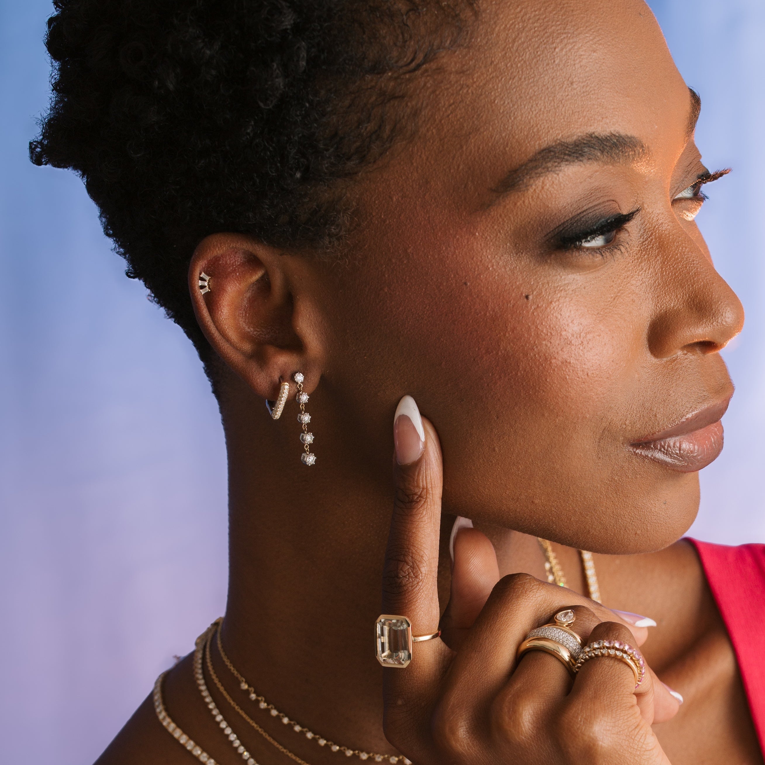 Two-Tone Reversible Diamond Earrings