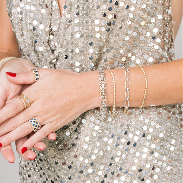 Yellow Gold Three-Prong Diamond Tennis Bracelet 2ct