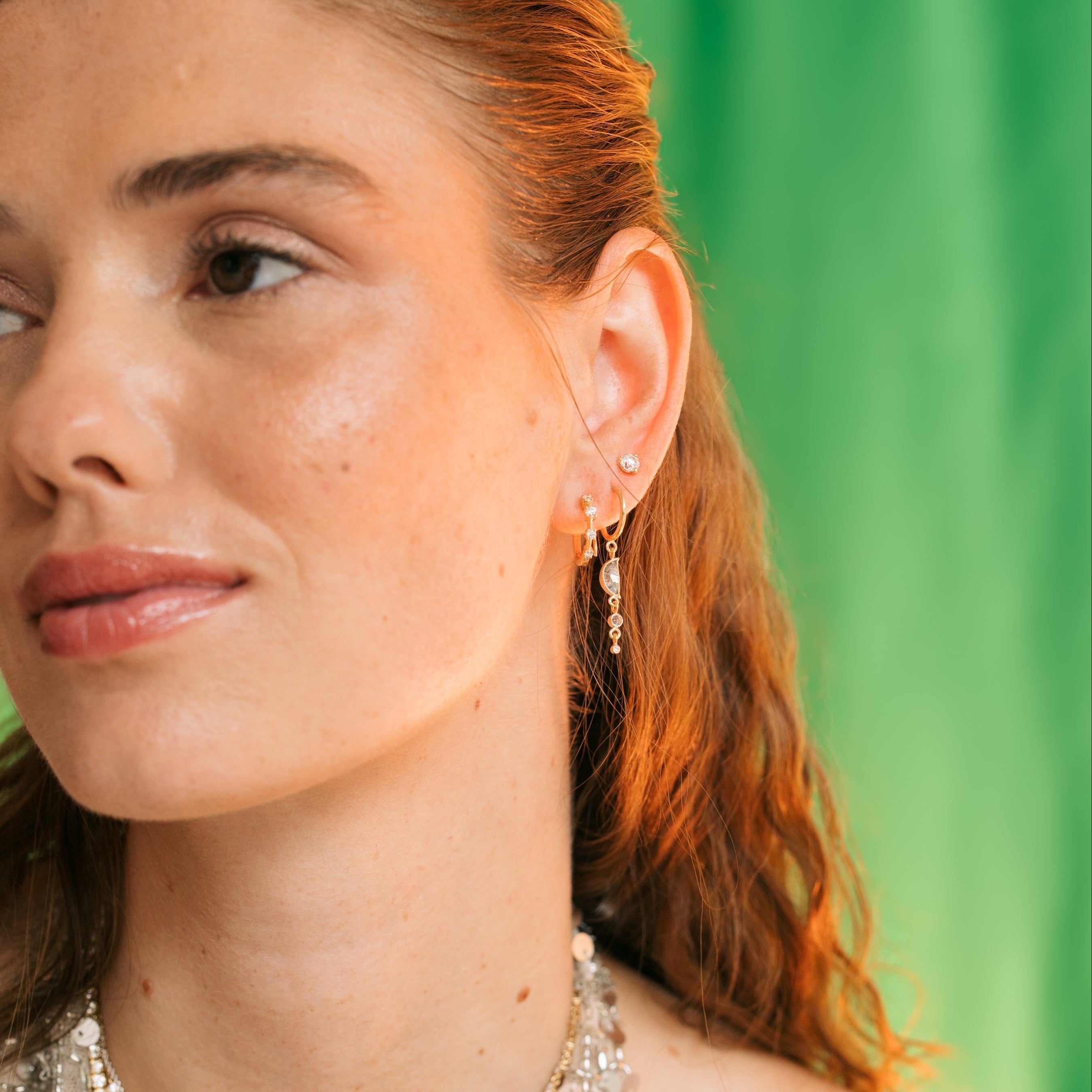 Diamond Celestial Balance Dangle Earrings