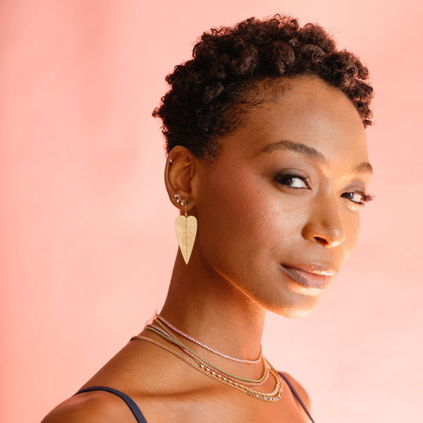 Hammered Heart Dangle Earrings