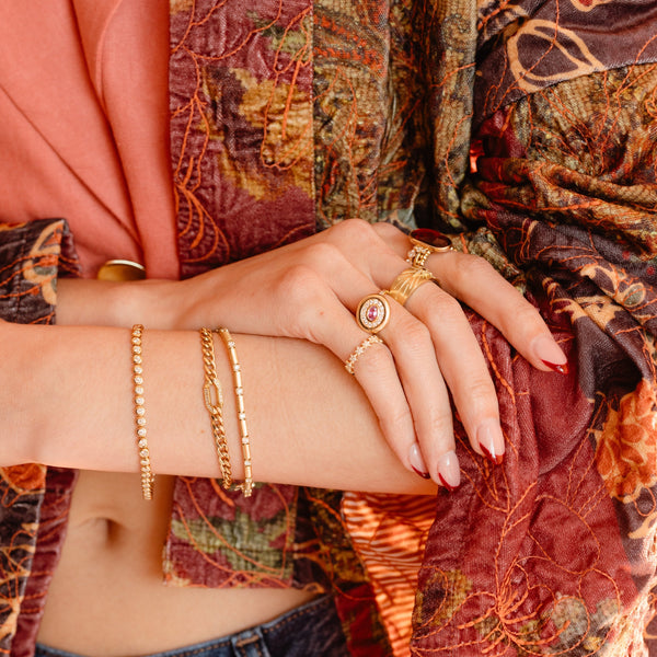 Diamond Stars Pinky Ring