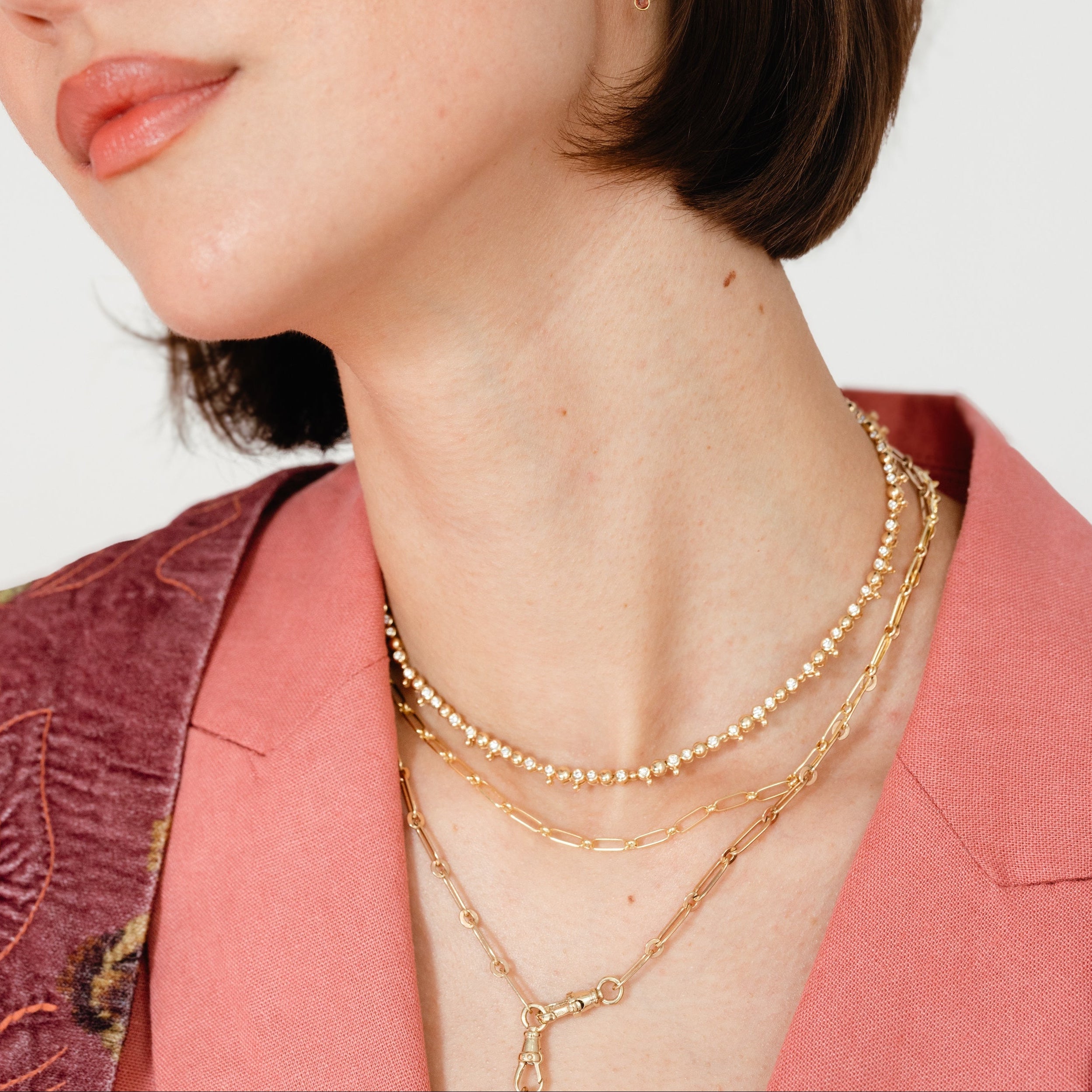 Diamond Bezel Bauble Necklace