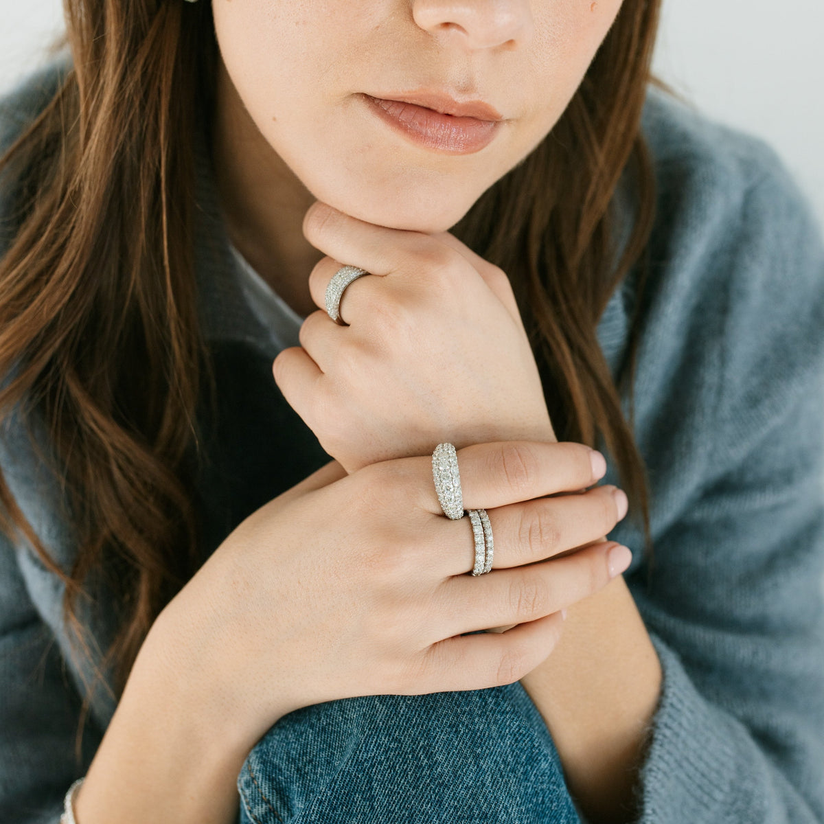 Riviera pavé diamond ring deals