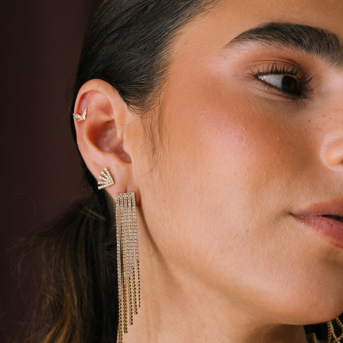 Diamond Butterfly Studs