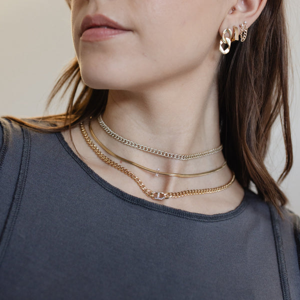 Pavé Mariner Link Curb Chain Necklace