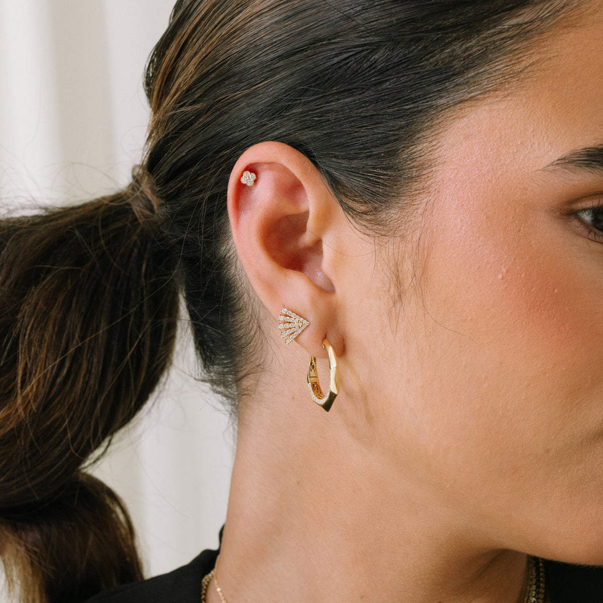 Diamond Clover Studs
