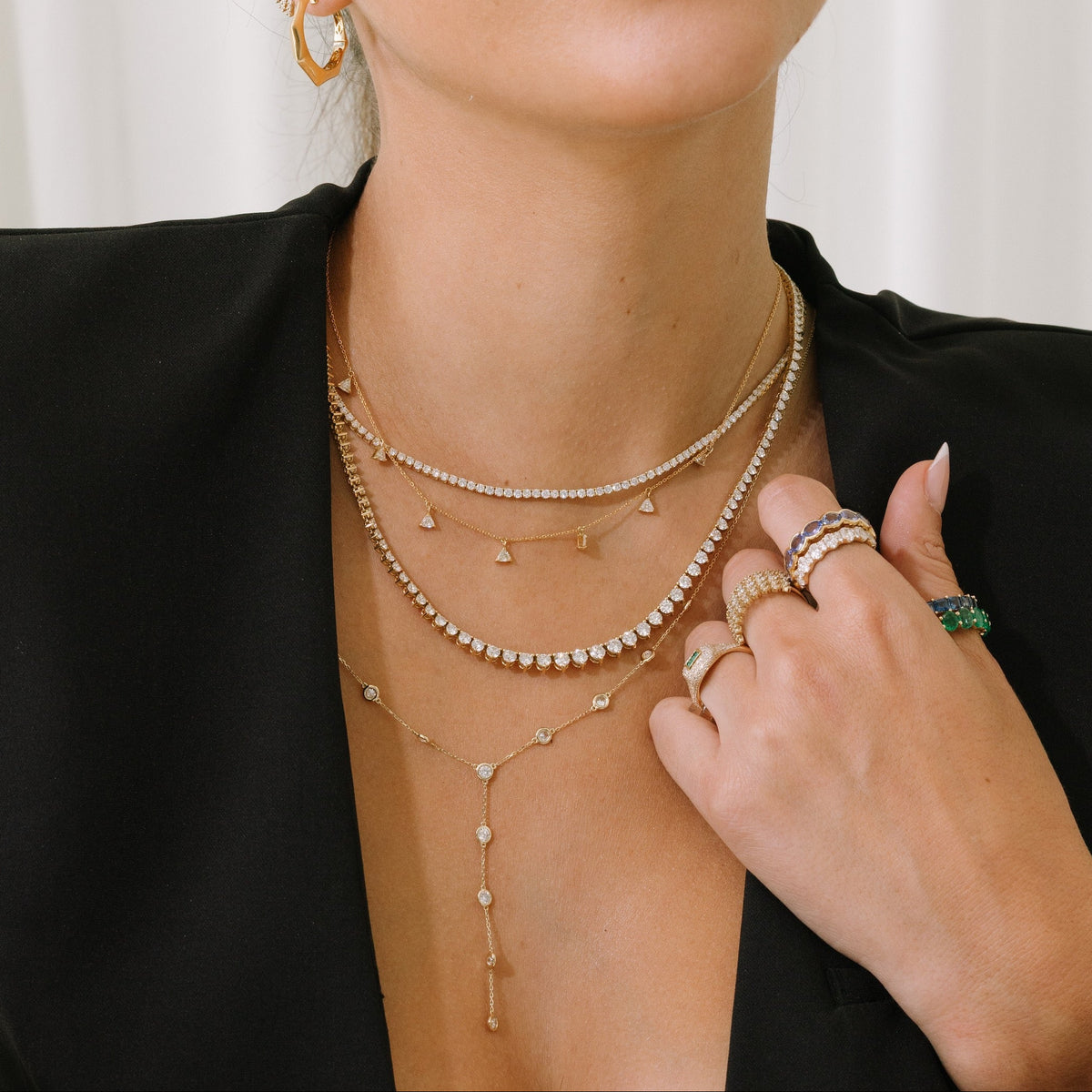 Trillion Diamond Dangle Necklace