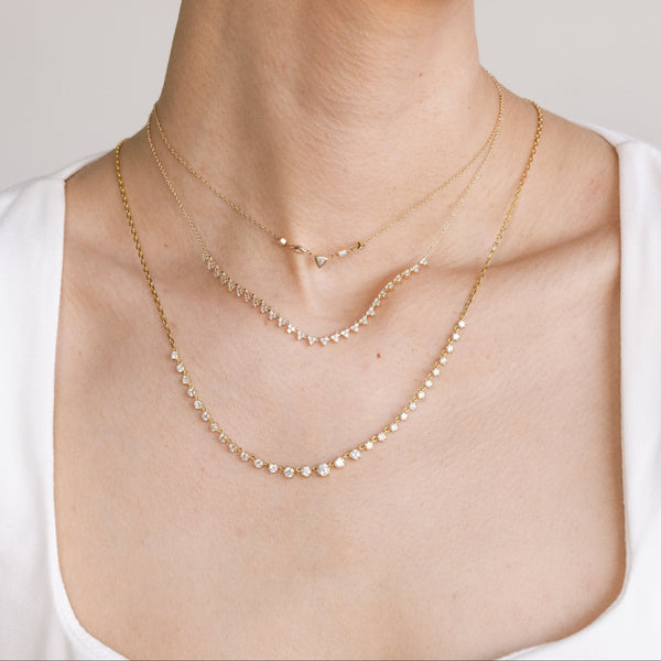 Trio Diamond Segment Necklace .79ct