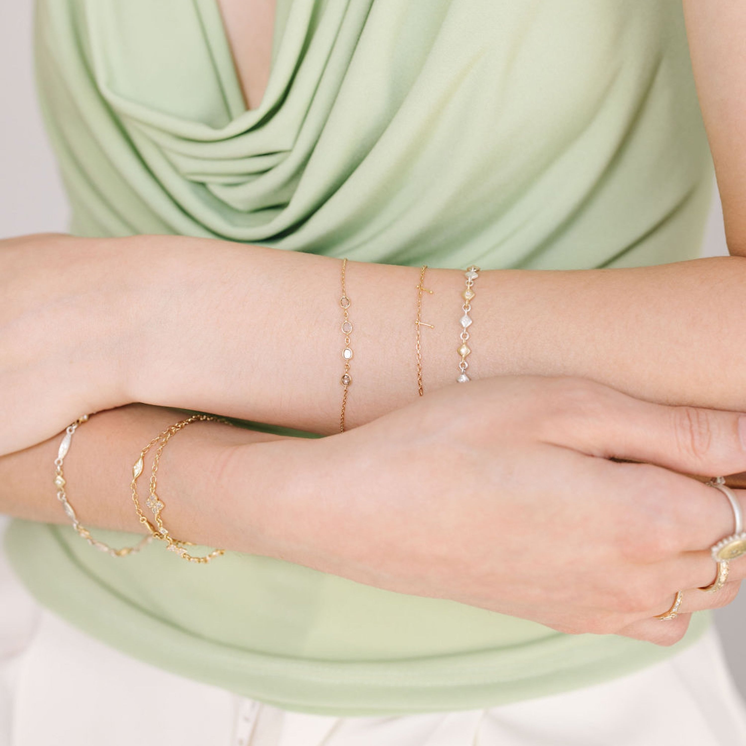 Diamond Slice Bezel Bracelet