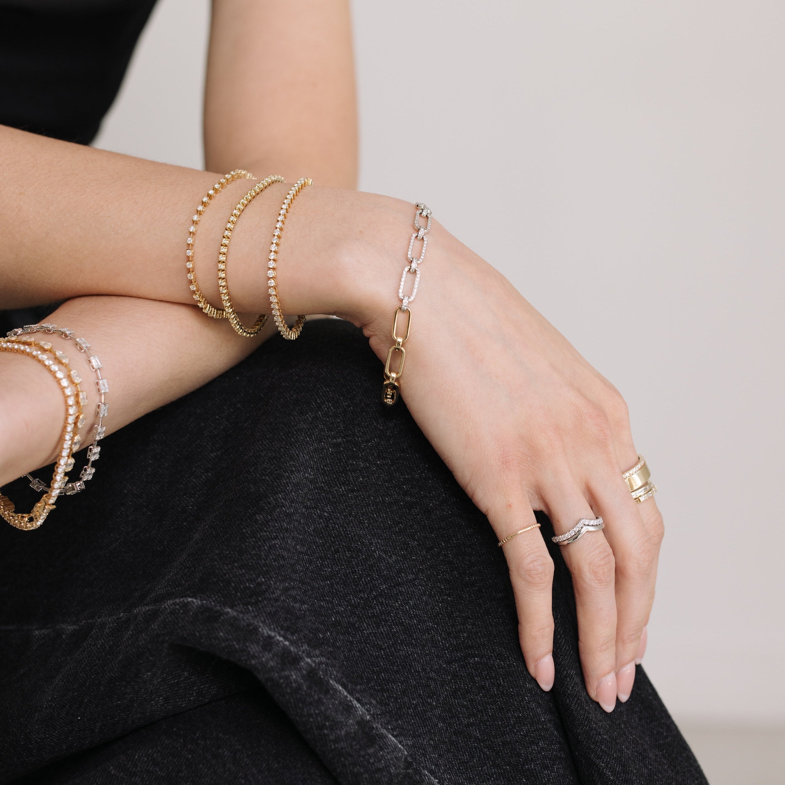 Diamond Two-Tone Chain Link Bracelet