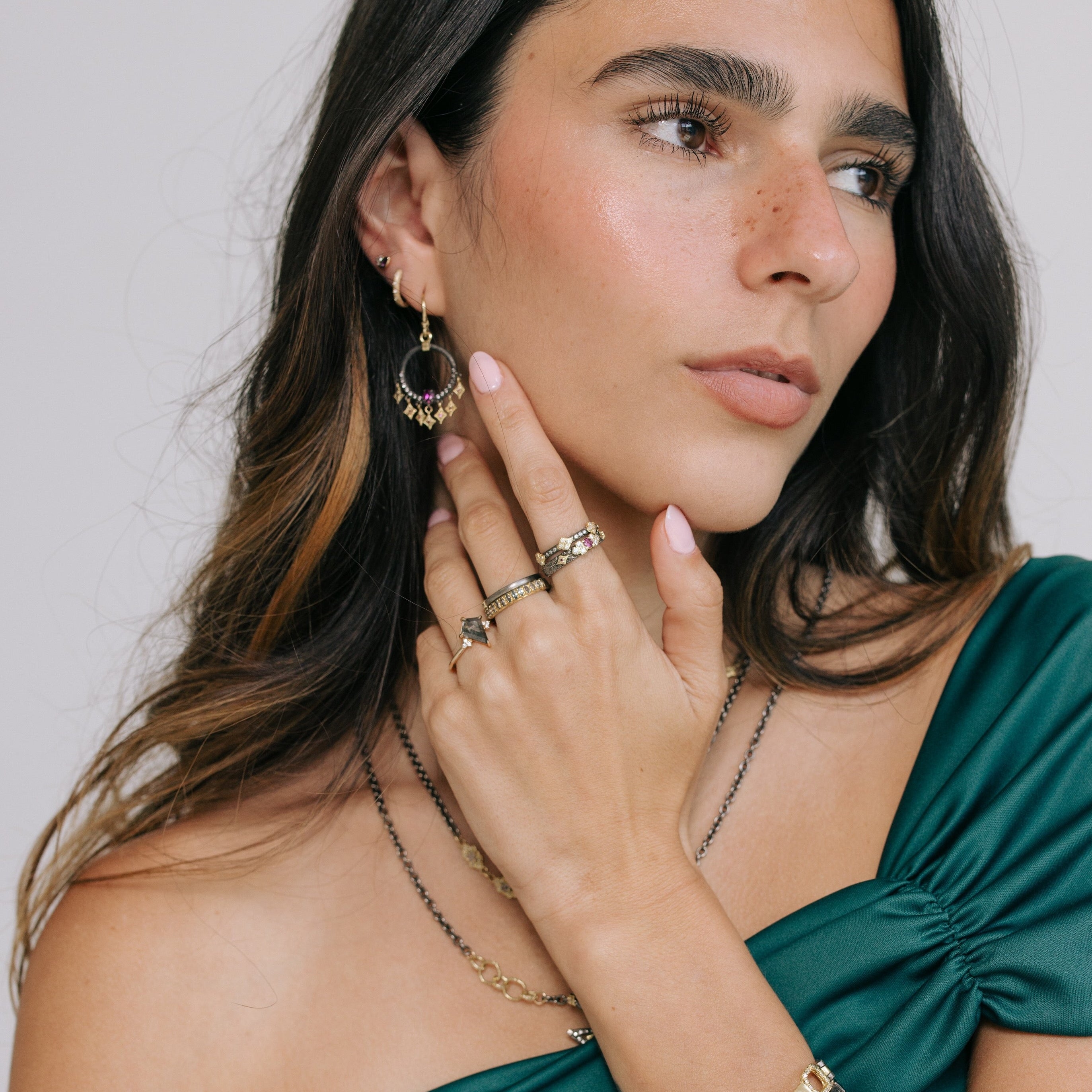 Anne 1.38ct Kite Salt & Pepper Diamond Engagement Ring