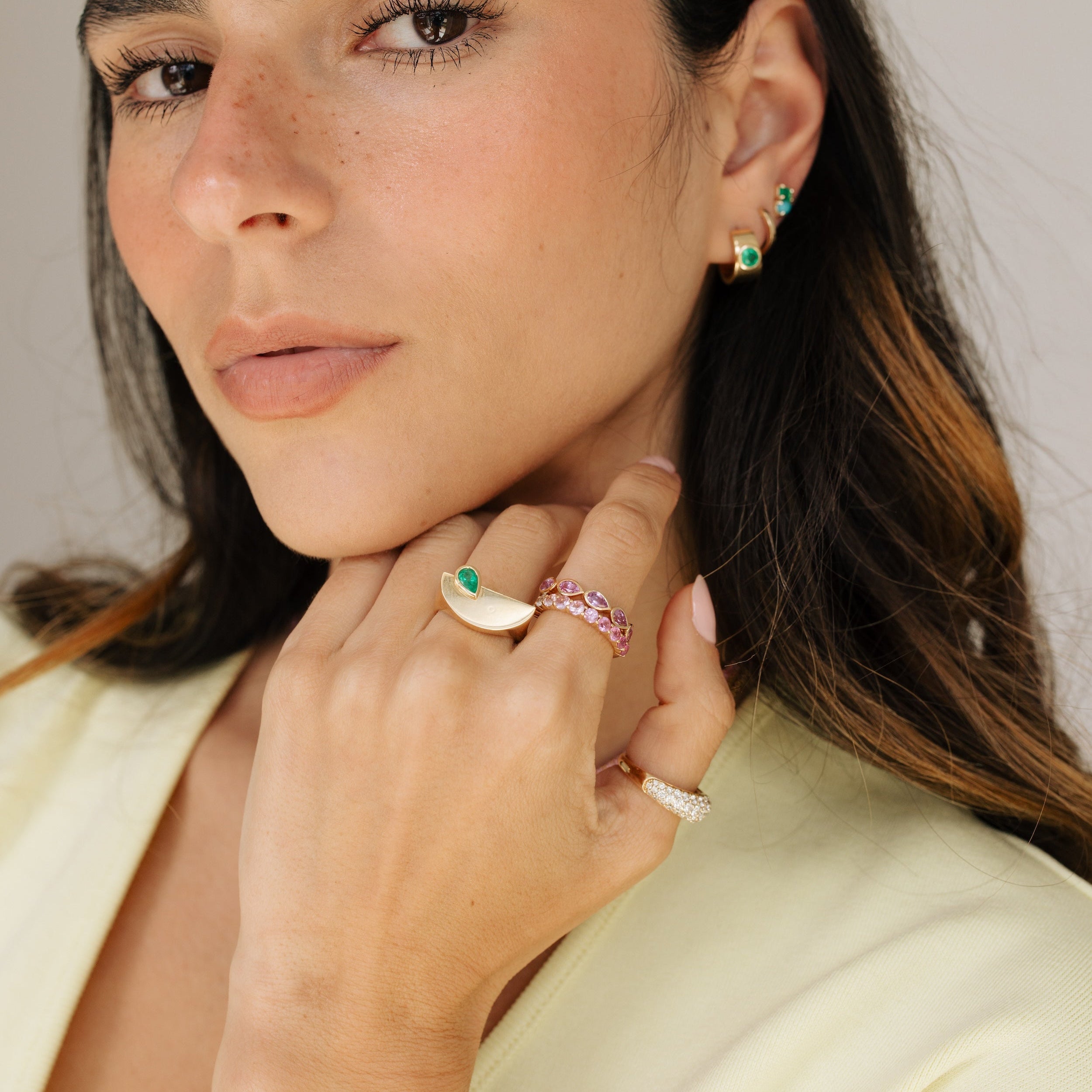 East/West Pear Pink Sapphire Ring