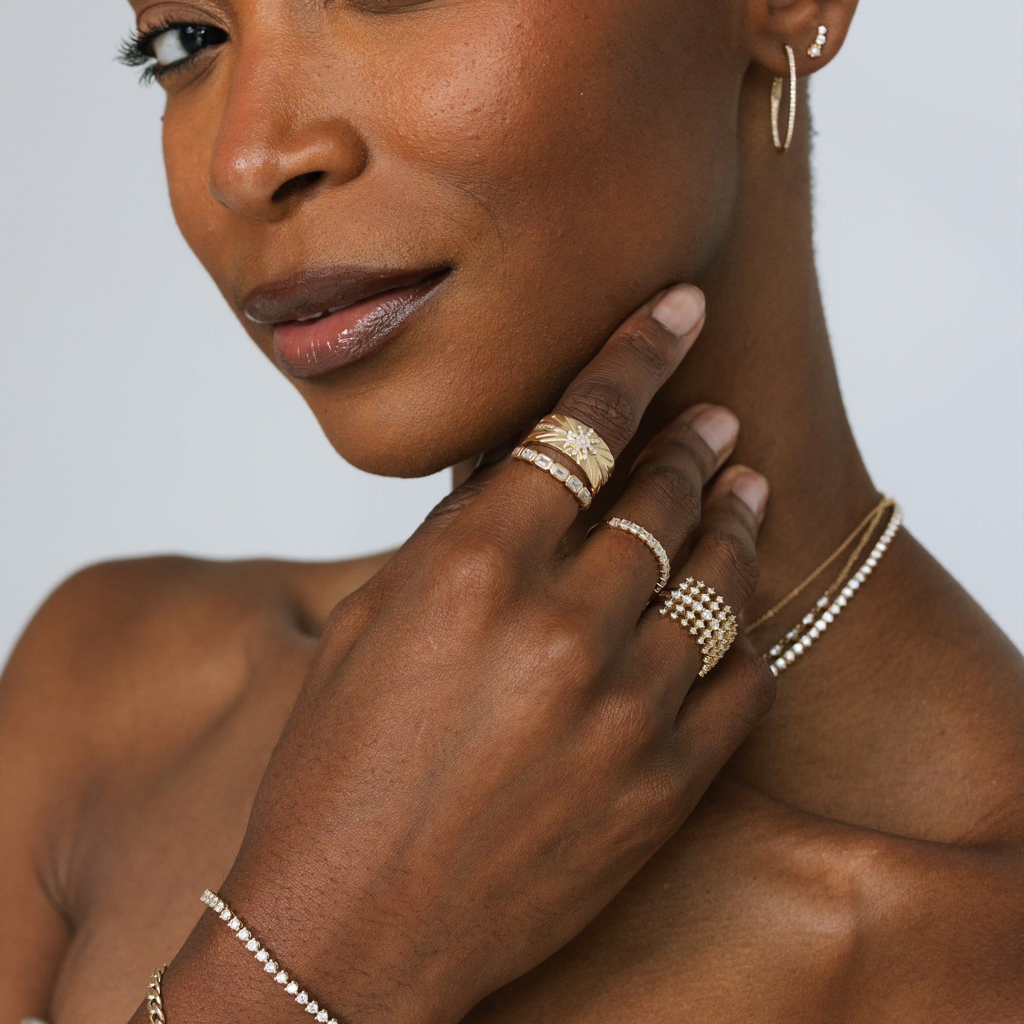 Emerald-Cut Diamond Half Eternity Band