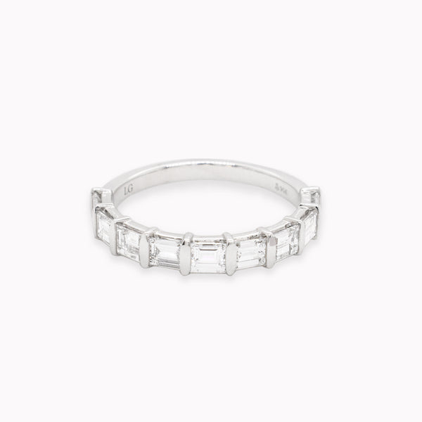 White Gold Baguette Anniversary Band
