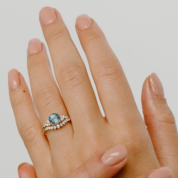Finley 1.76ct Round Montana Sapphire Engagement Ring