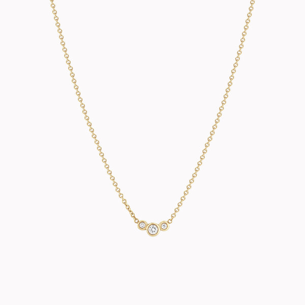3 Graduated Small Diamond Bezel Necklace