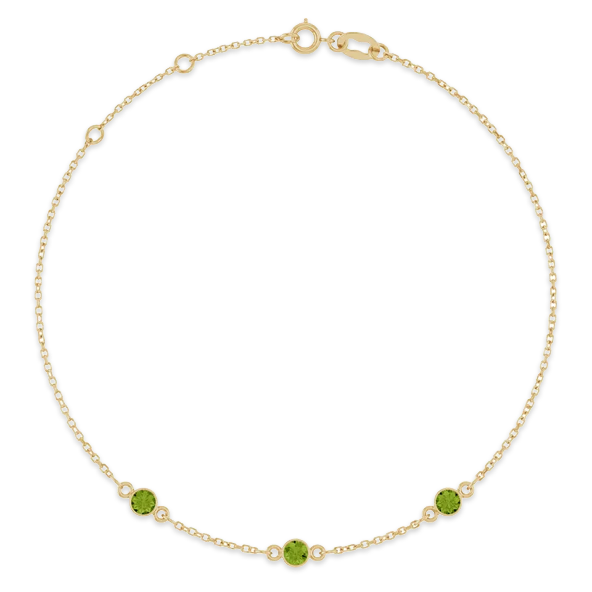 3 Stone Peridot Bracelet