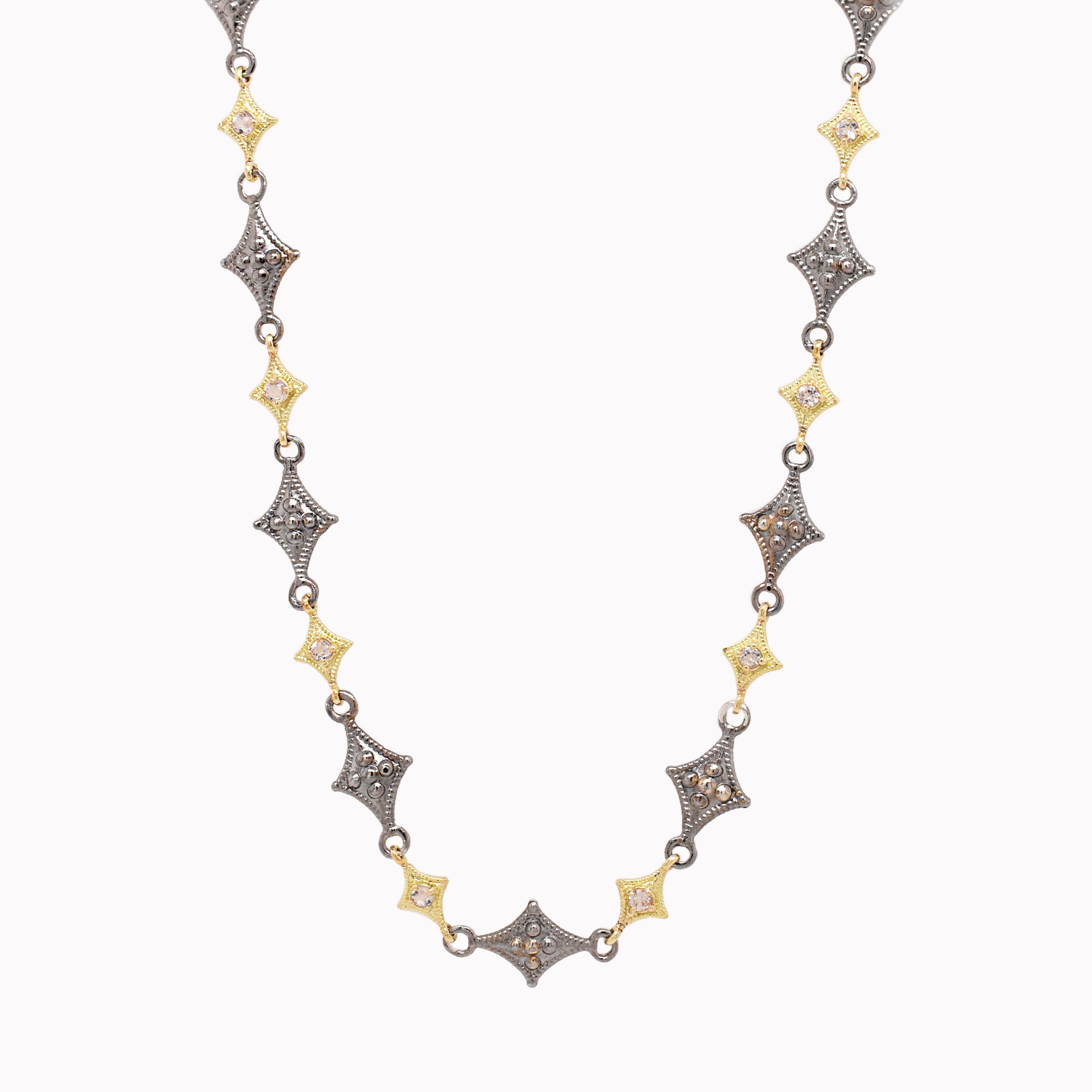 Old World Morganite Crivelli Linked Chain Necklace