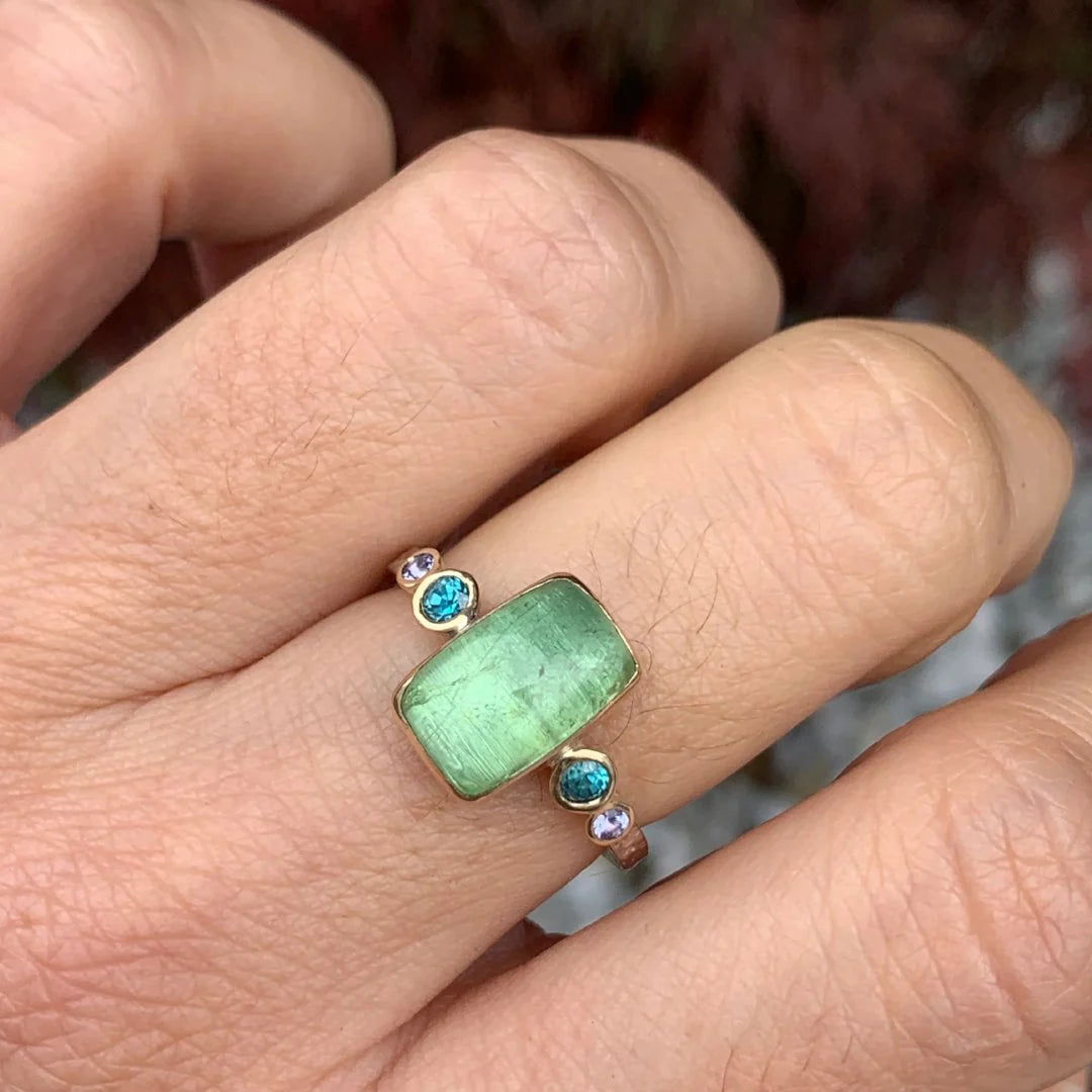 Tourmaline, Topaz, & Tanzanite Ring