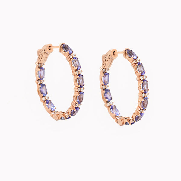 Tanzanite Eternity Hoops 30mm