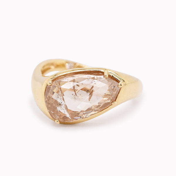 Abstract Fancy-Cut Champagne Diamond Ring