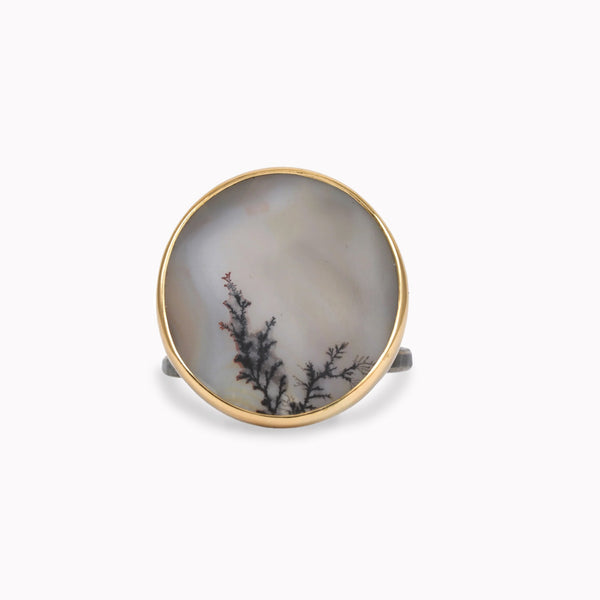 Dendritic Agate Statement Ring