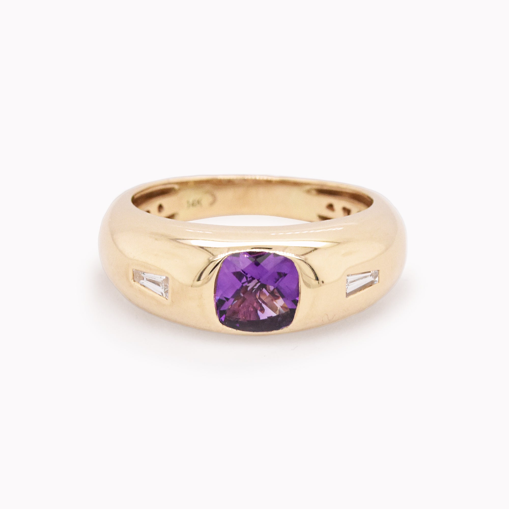 Amethyst & Diamond Dome Ring