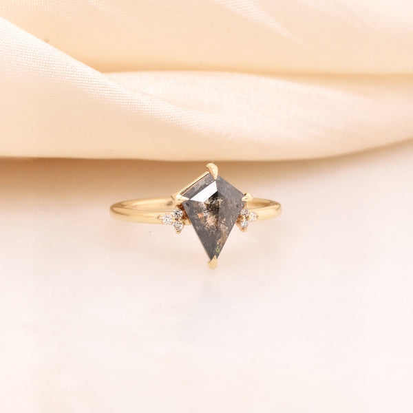 Anne 1.38ct Kite Salt & Pepper Diamond Engagement Ring