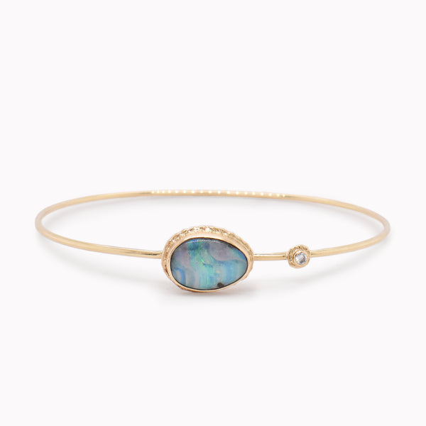 Asymmetrical Boulder Opal Bangle Bracelet