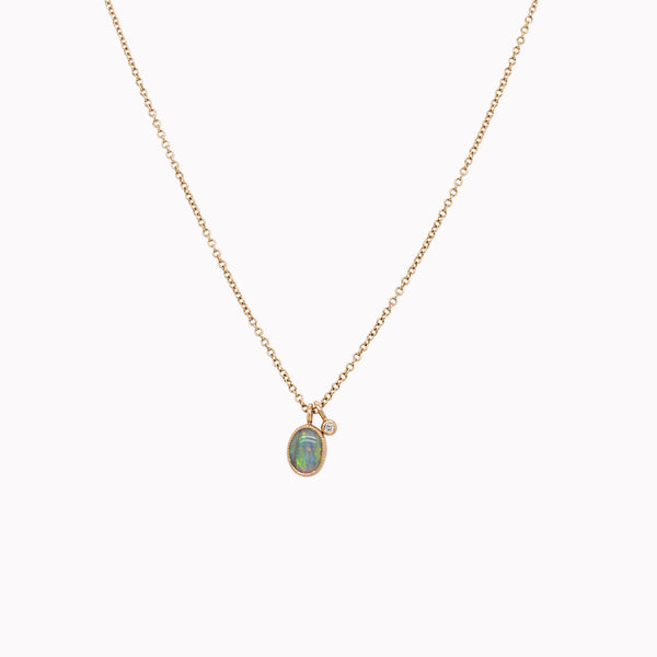 Petite Australian Opal Drop Necklace