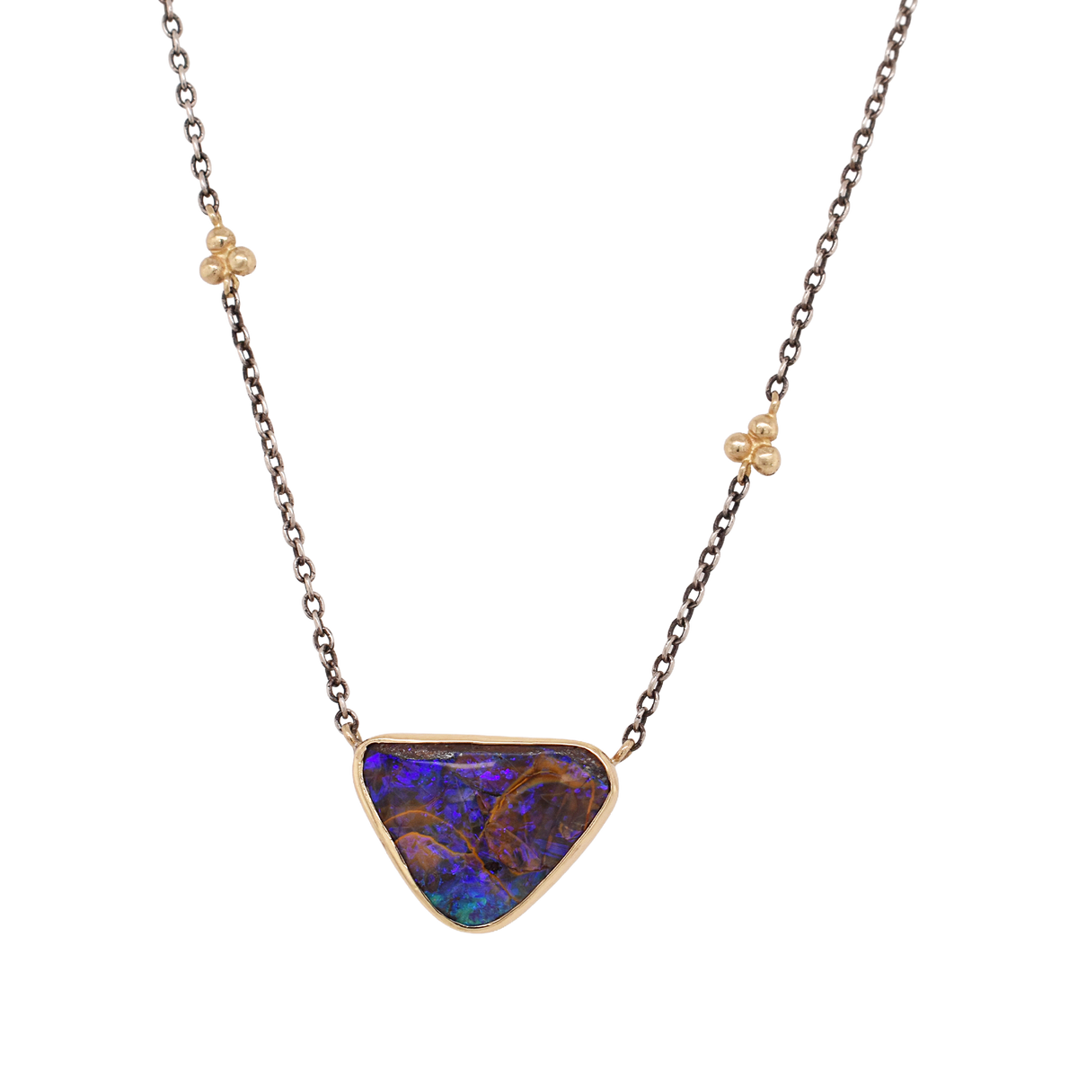 Australian Opal Gold Bead Necklace