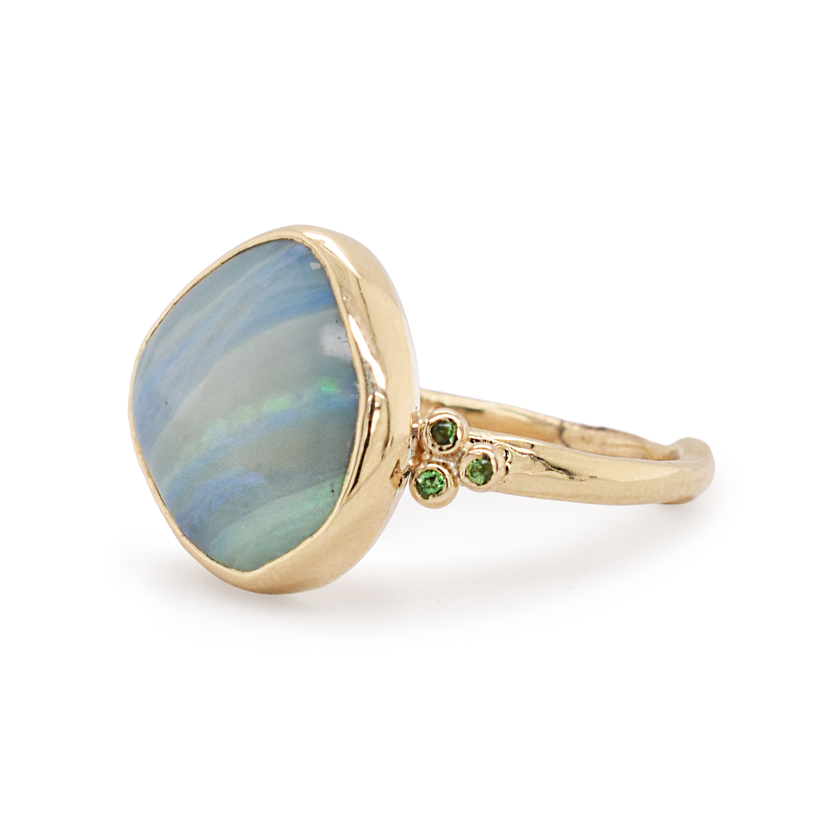 Australian Opal & Tsavorite Ring