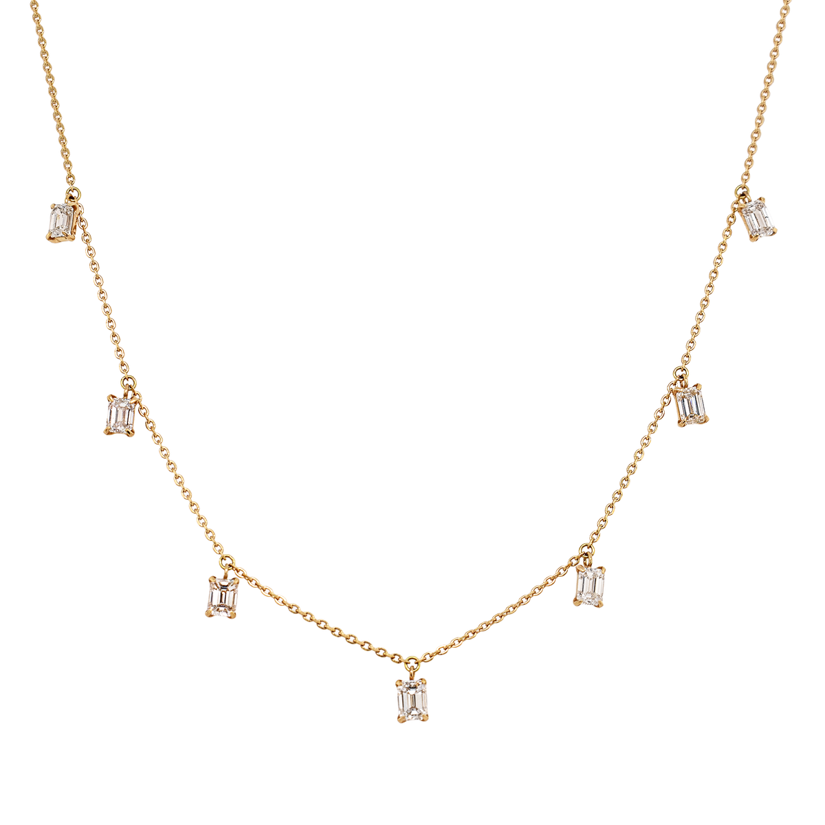 Baguette Diamond Dangle Necklace