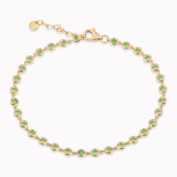 Bezel Set Emerald Bracelet