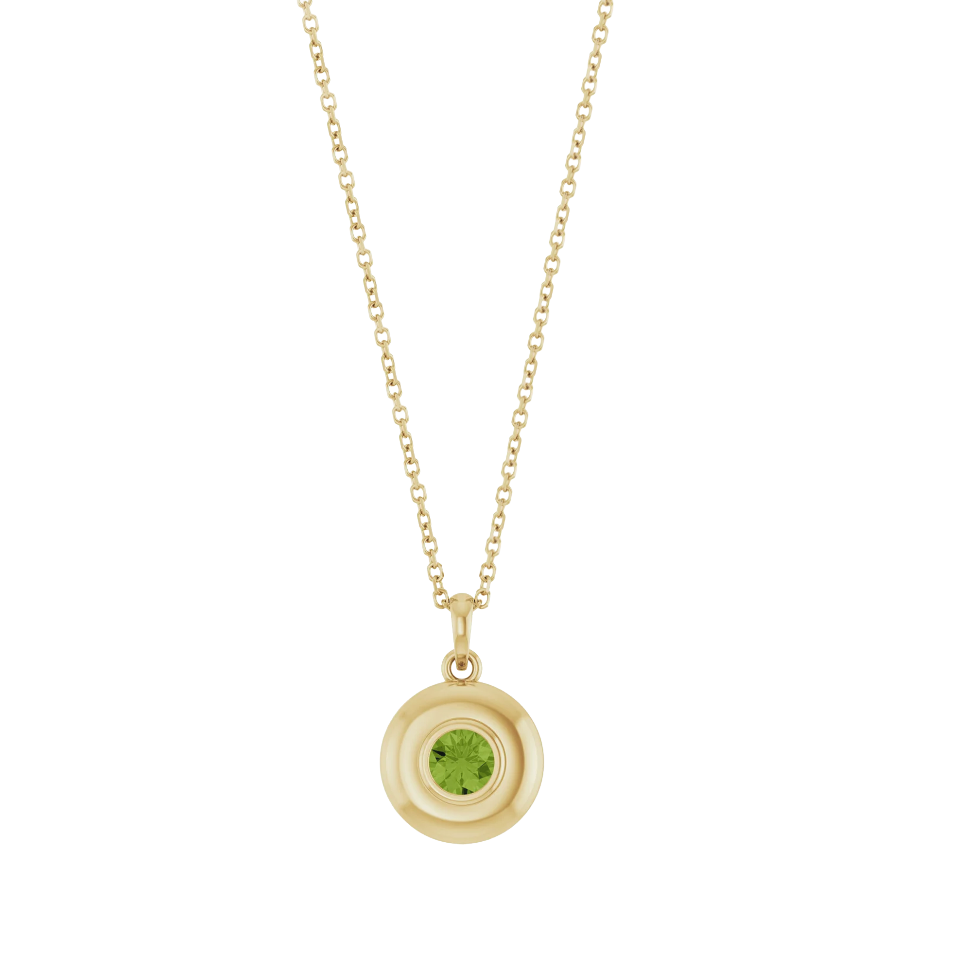 Bezel Peridot Pendant Necklace