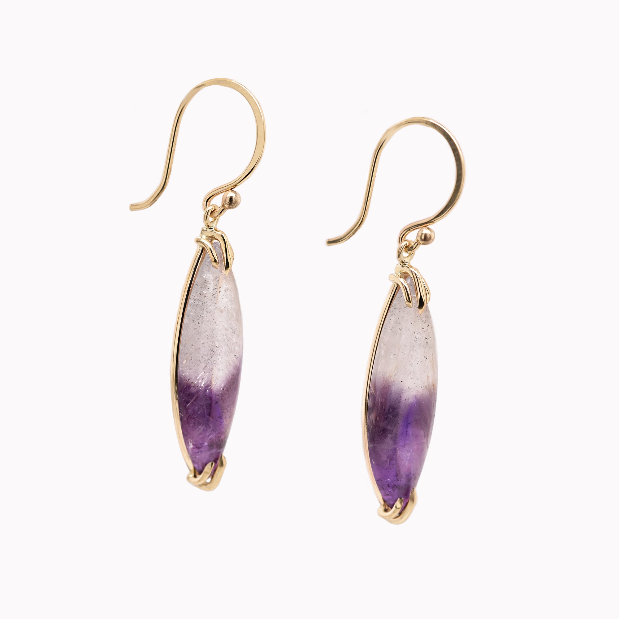 Bi-Color Amethyst Claw Dangle Earrings