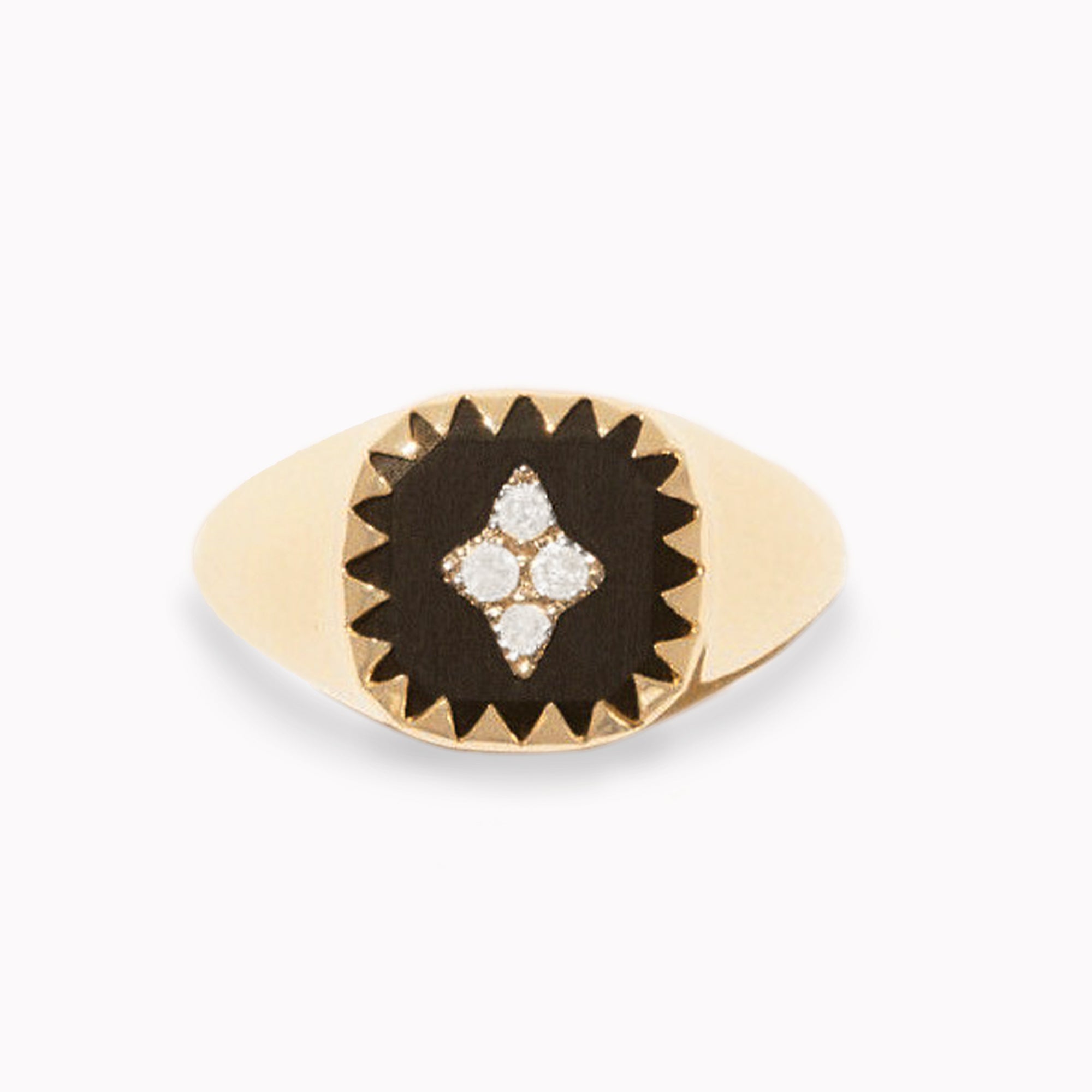 Pierrot Black Signet Ring