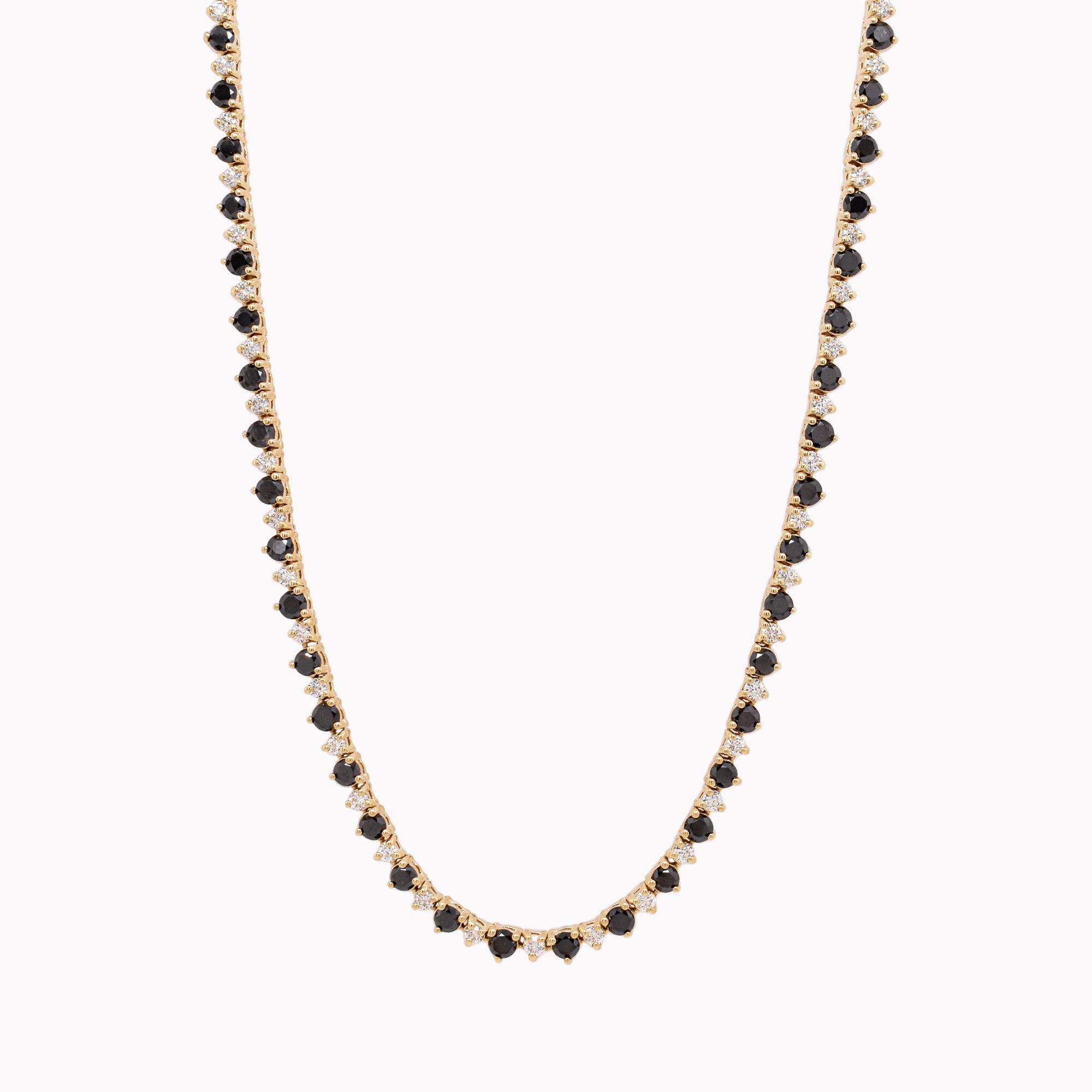 Black & White Diamond Tennis Necklace 7.16ct