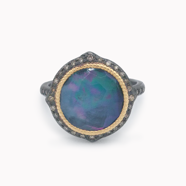 Black Onyx & Mother of Pearl Statement Ring