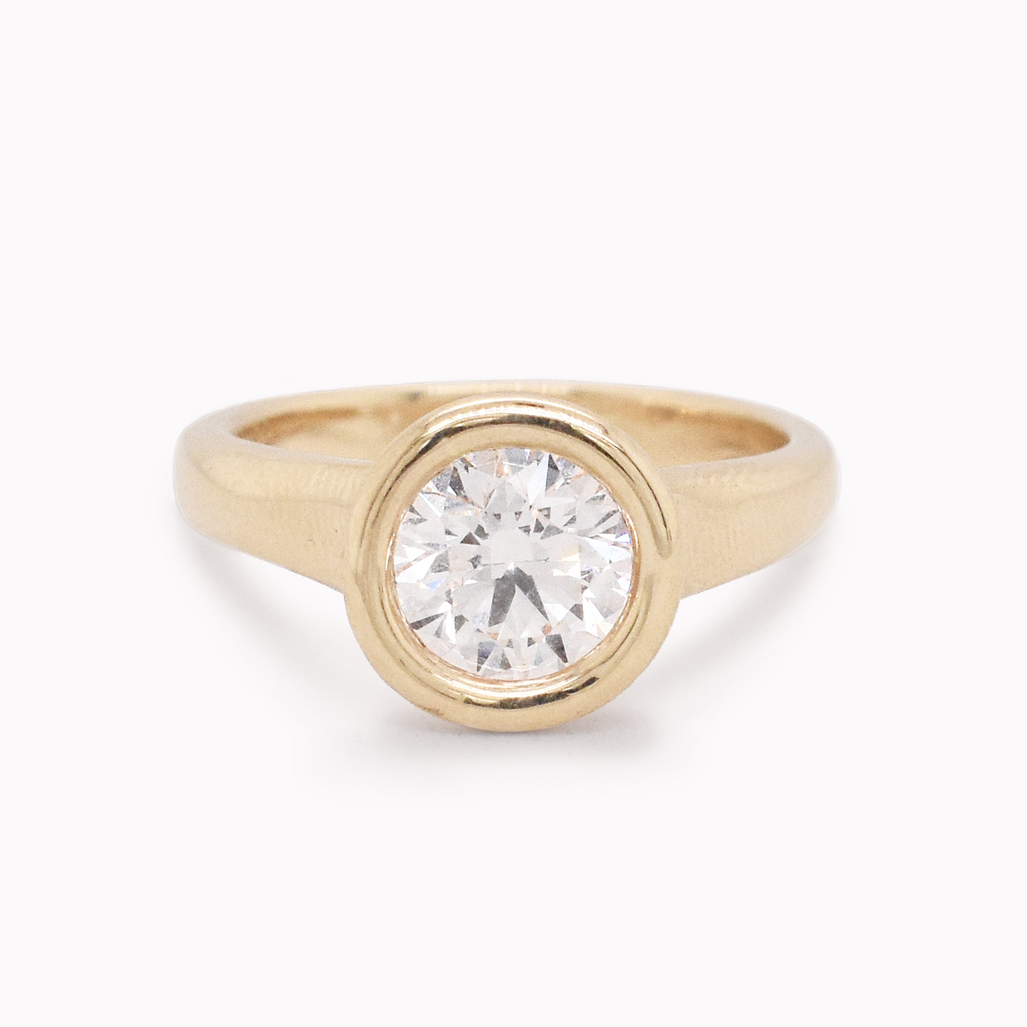 Blake 1.20ct Elevated Bezel White Diamond Engagement Ring