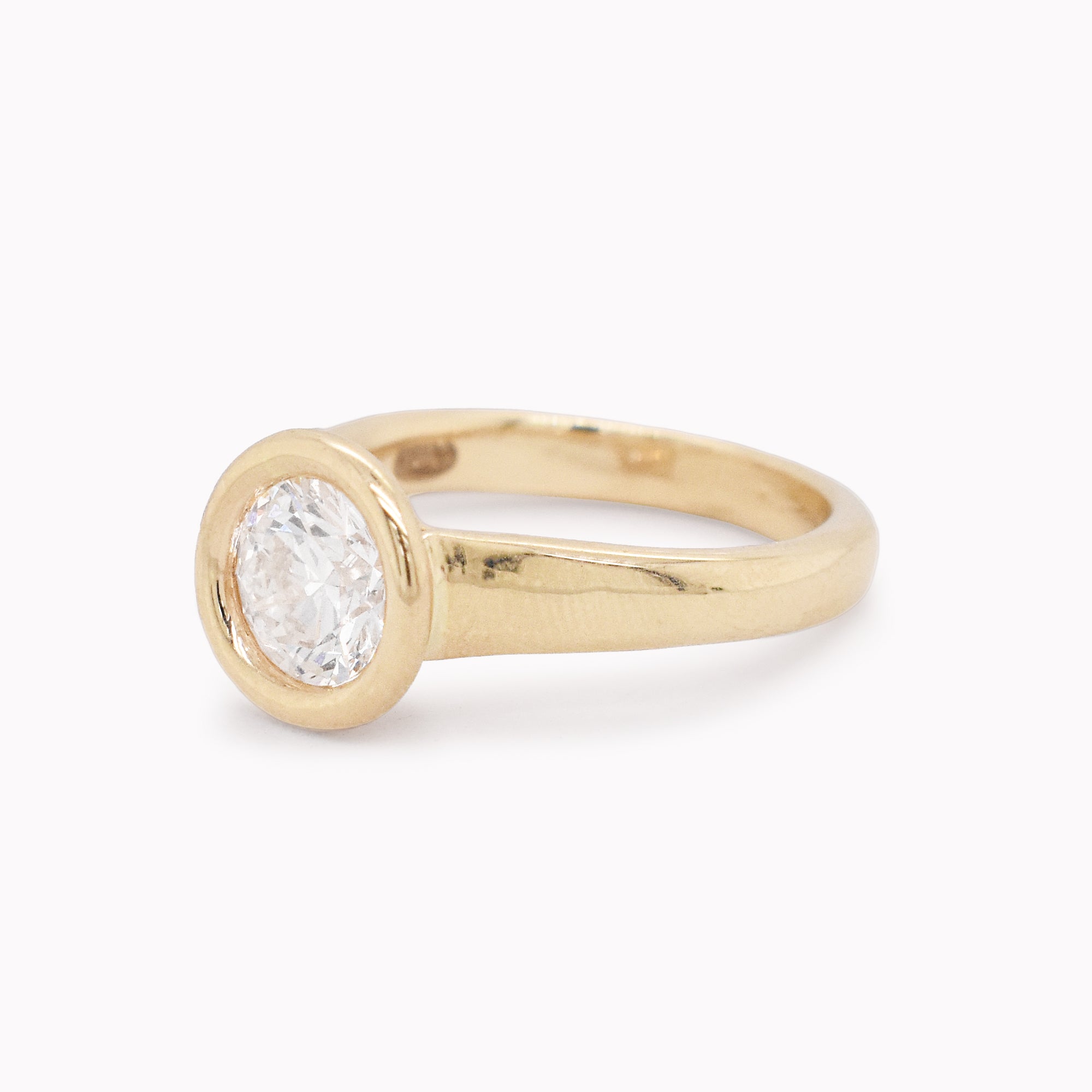 Blake 1.20ct Elevated Bezel White Diamond Engagement Ring