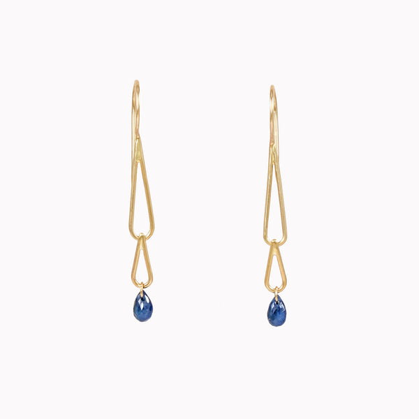 Blue Sapphire Droplet Duo Dangles