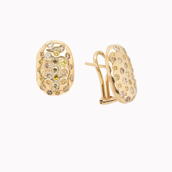 Oval Colored Diamond Earrings