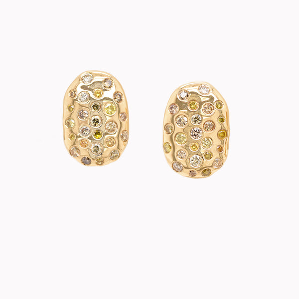 Oval Colored Diamond Earrings