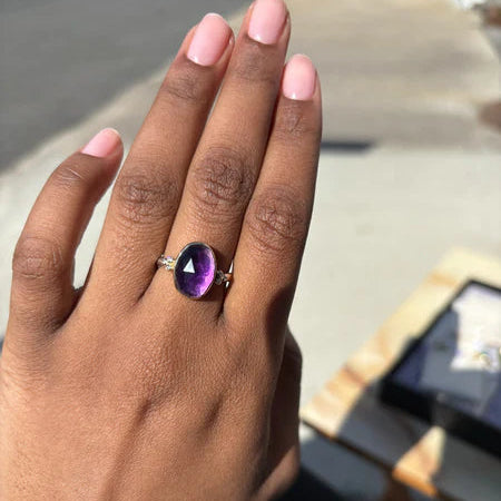 Royal Amethyst & Diamond Ring