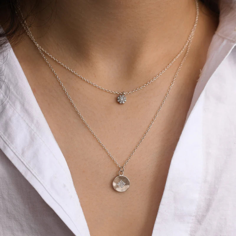 Four Star Sapphire Wave Pendant Necklace