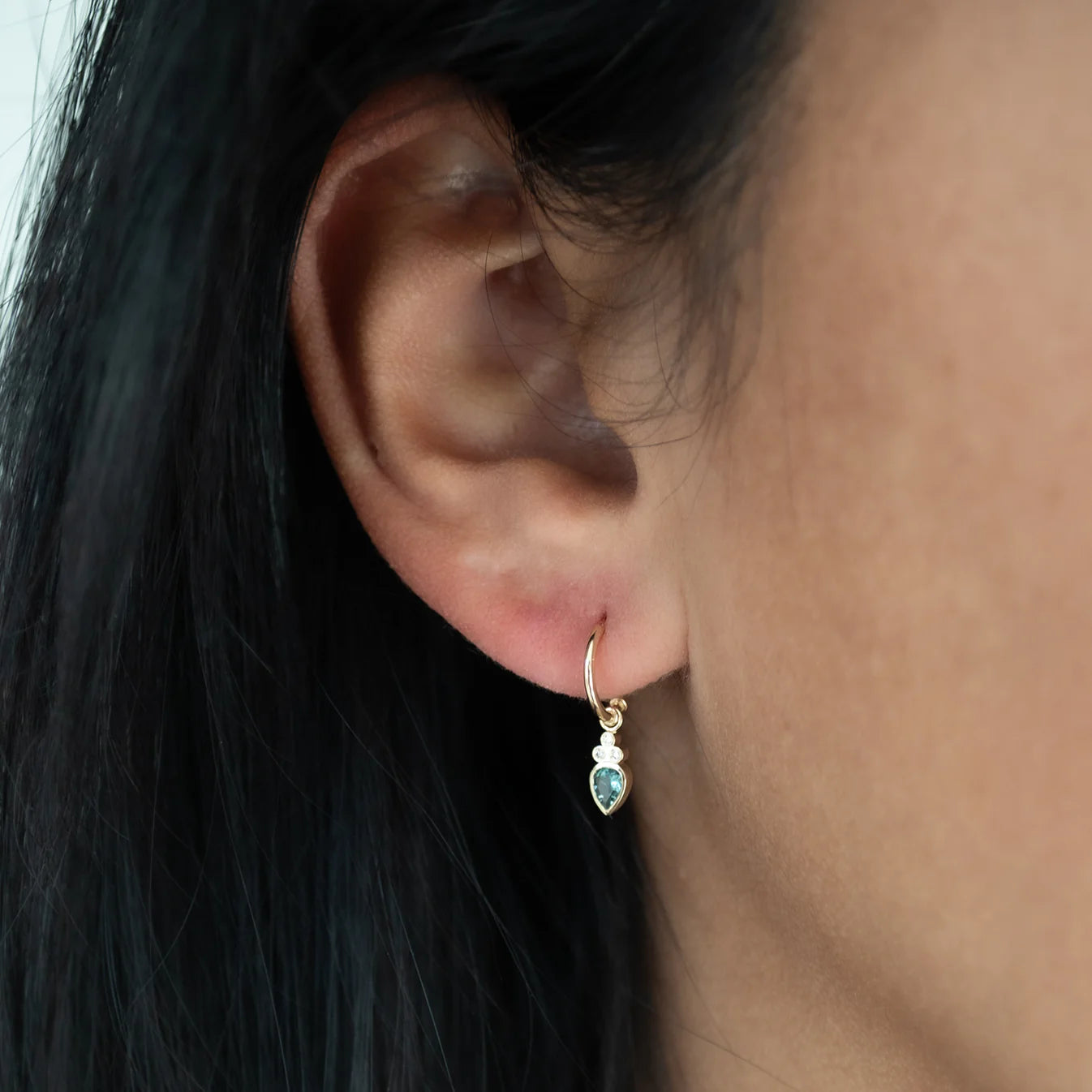 Green Tourmaline & Diamond Dangle Earrings